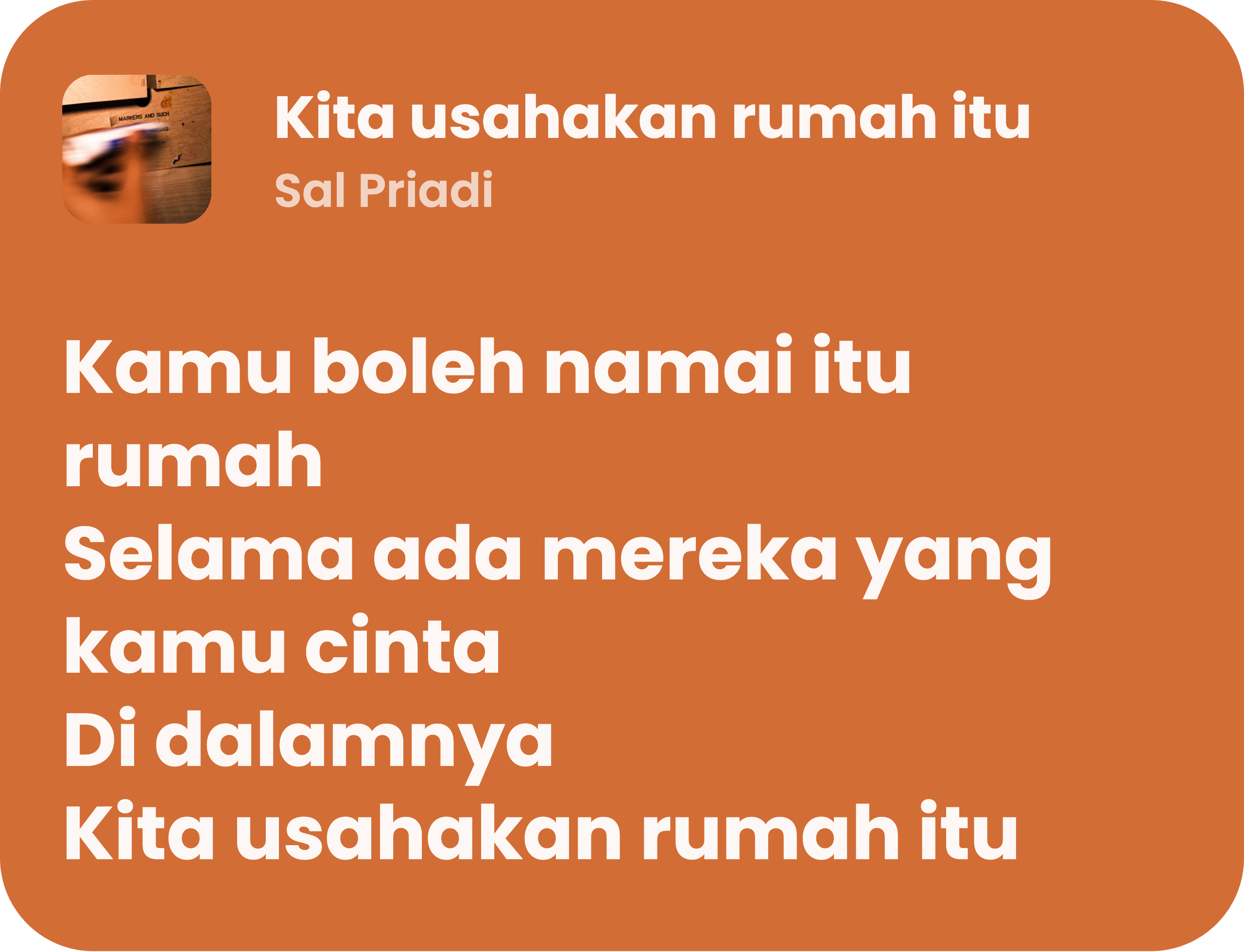 Kita Usahakan Rumah Itu -Sal Priadi