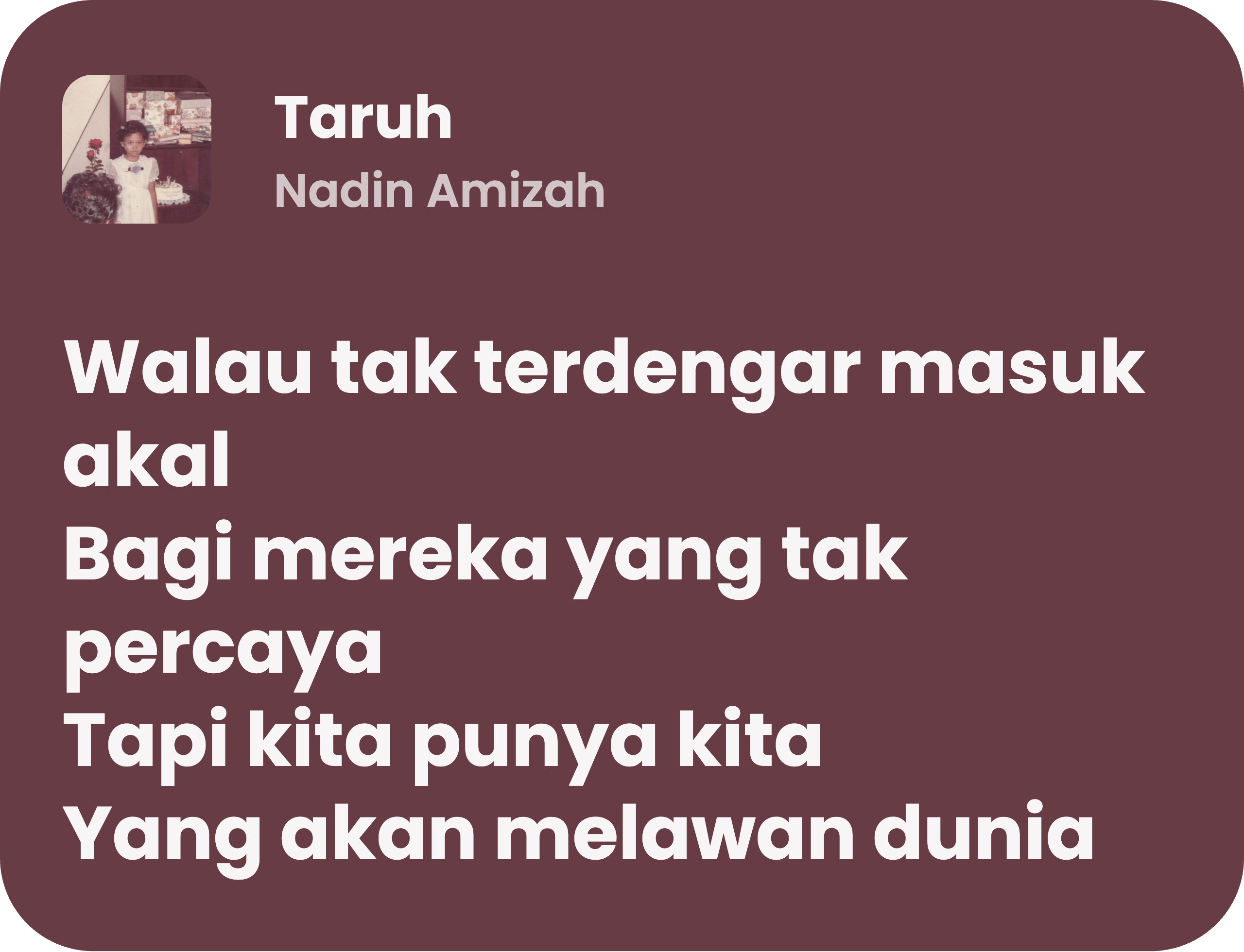 Taruh -Nadin Amizah